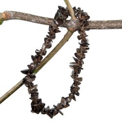 Smoky Quartz Gemstone Chips Stretch Bracelet