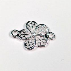 Sterling Silver Five Petal Flower Connector Charm