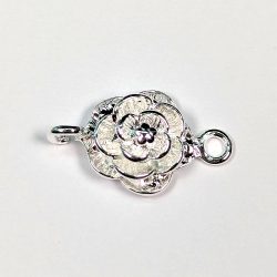 Sterling Silver Rose Flower Connector Charm