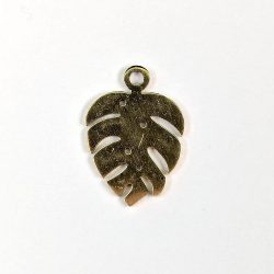 18K Real Gold Plated Stainless Steel Monstera Leaf Charm