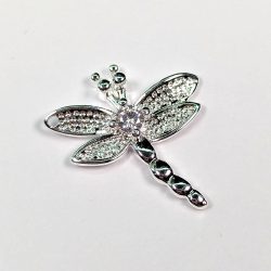 Sterling Silver Dragonfly Cubic Zirconia Charm