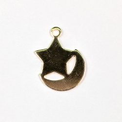 24K Real Gold Plated Star Moon Charm