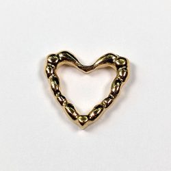 18k Real Gold Plated Stainless Steel Textured Floating Heart Charm