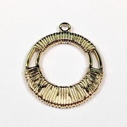 18k Real Gold Plated Stainless Steel Wrapped Hoop Charm