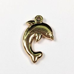 18k Real Gold Plated Stainless Steel Jumping Dolphin Charm