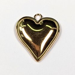 18k Real Gold Plated Stainless Steel Puffy Heart Charm