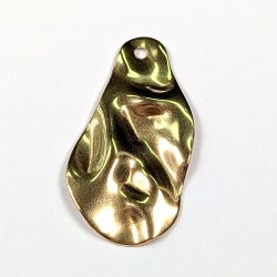 18k Real Gold Plated Stainless Steel Crinkle Irregular Oval Charm