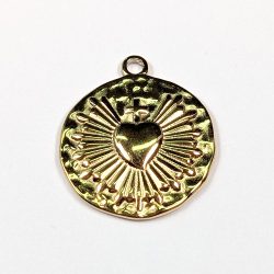 18k Real Gold Plated Stainless Steel Circle Heart Charm