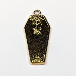 18k Real Gold Plated Stainless Steel Halloween Coffin Charm