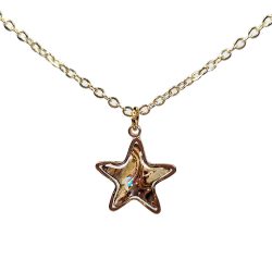 Gold Star Abalone Resin Shell Stainless Steel Necklace
