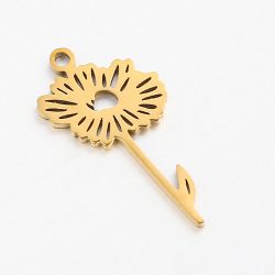 Gold Stainless Steel Daisy April Birthday Flower Charm