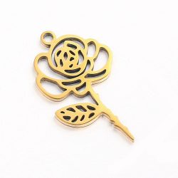 Gold Stainless Steel Rose June Birthday Flower Charm