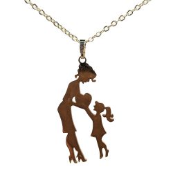 18K Real Gold Dipped Plated Stainless Steel Mom Daughter Necklace