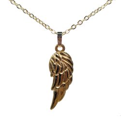 18K Real Gold Dipped Plated Stainless Steel Angel Wing Necklace
