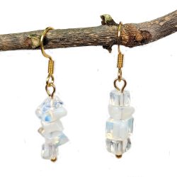 18K Real Gold Plated Stainless Steel Opalite Gemstone Chips Earrings