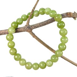 8mm Green Peridot Gemstones Stretch Bracelet