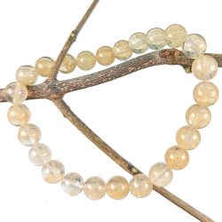 Clear Yellow Citrine Gemstones Stretch Bracelet