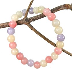 Colorful Morganite Gemstones Stretch Bracelet