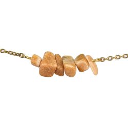 18K Real Gold Plated Stainless Steel Picture Jasper Gemstone Chips Bracelet