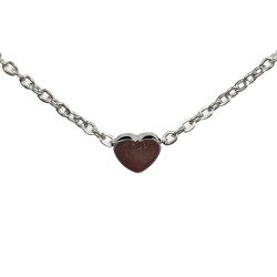 Stainless Steel Floating Heart Charm Bead Silver Necklace