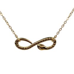 18k Real Gold Plated Dipped Stainless Steel Snake Infinity Necklace