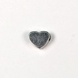 Stainless Steel Floating Heart Charm Bead Silver