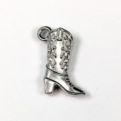 Stainless Steel Double Sided Cowboy Cowgirl Boot Charms Silver