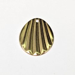 Stainless Steel Gold Wave Teardrop Oval Charm