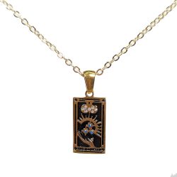 18k Real Gold Plated Stainless Steel The Magician Tarot Card Necklace