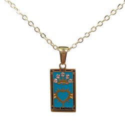 18k Real Gold Plated Stainless Steel The Empress Tarot Card Necklace