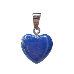 Blue Lapis Lazuli Gemstone Heart Pendant Silver