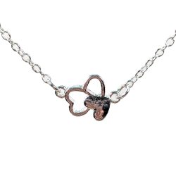 Sterling Silver Interlocking Hearts Connector Necklaces 18"