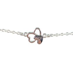 Sterling Silver Interlocking Hearts Connector Bracelet