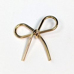18k Real Gold Plated Stainless Steel Wrapped Bow Connector Charm
