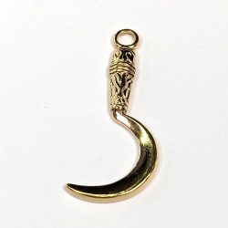 18k Real Gold Plated Stainless Steel Halloween Sickle Charm