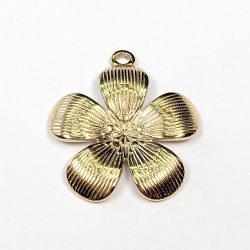 18k Real Gold Plated Stainless Steel Five Petal Flower Charm