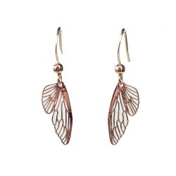 Rose Gold Hollow Delicate Filigree Butterfly Wing Earrings