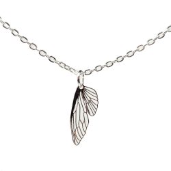 Silver Hollow Delicate Filigree Butterfly Wing Necklace