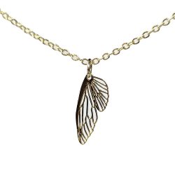 Gold Hollow Delicate Filigree Butterfly Wing Necklace