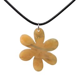 Resin Acetate Large Yellow Daisy Flower Necklace