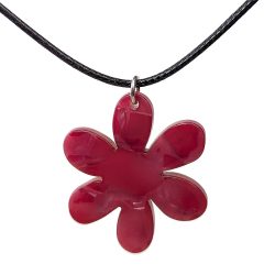 Resin Acetate Large Red Daisy Flower Necklace