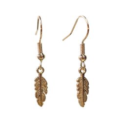 KC Gold Tiny Feather Charm Earrings