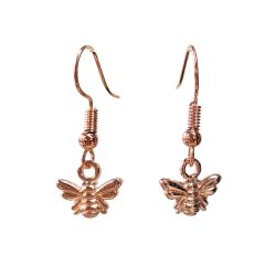 Rose Gold Tiny Bee Earrings