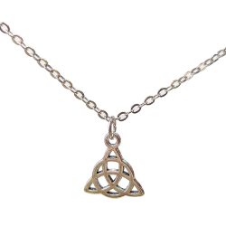 Small Trinity Celtic Knot Triangle Antique Silver Necklace