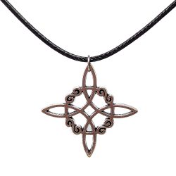 Large Celtic Diamond Knot Antique Silver Necklace