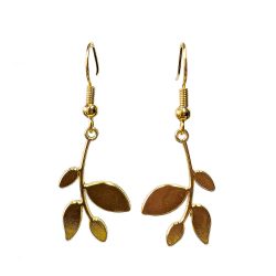 Modern Branch Leaves Leaf Gold Earrings