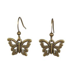 Delicate Hollow Butterfly Charm Antique Bronze Earrings