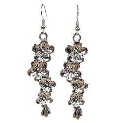 Antique Silver Flowers on a Branch Earrings