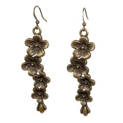 Antique Bronze Flowers on a Branch Earrings