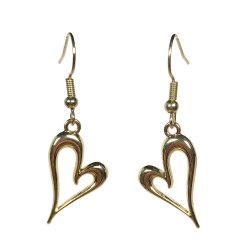 Gold Hollow Angle Heart Charm Earrings